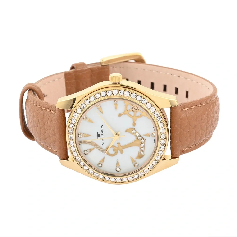 SWAROVSKI Crystal Tan Nautical Watch